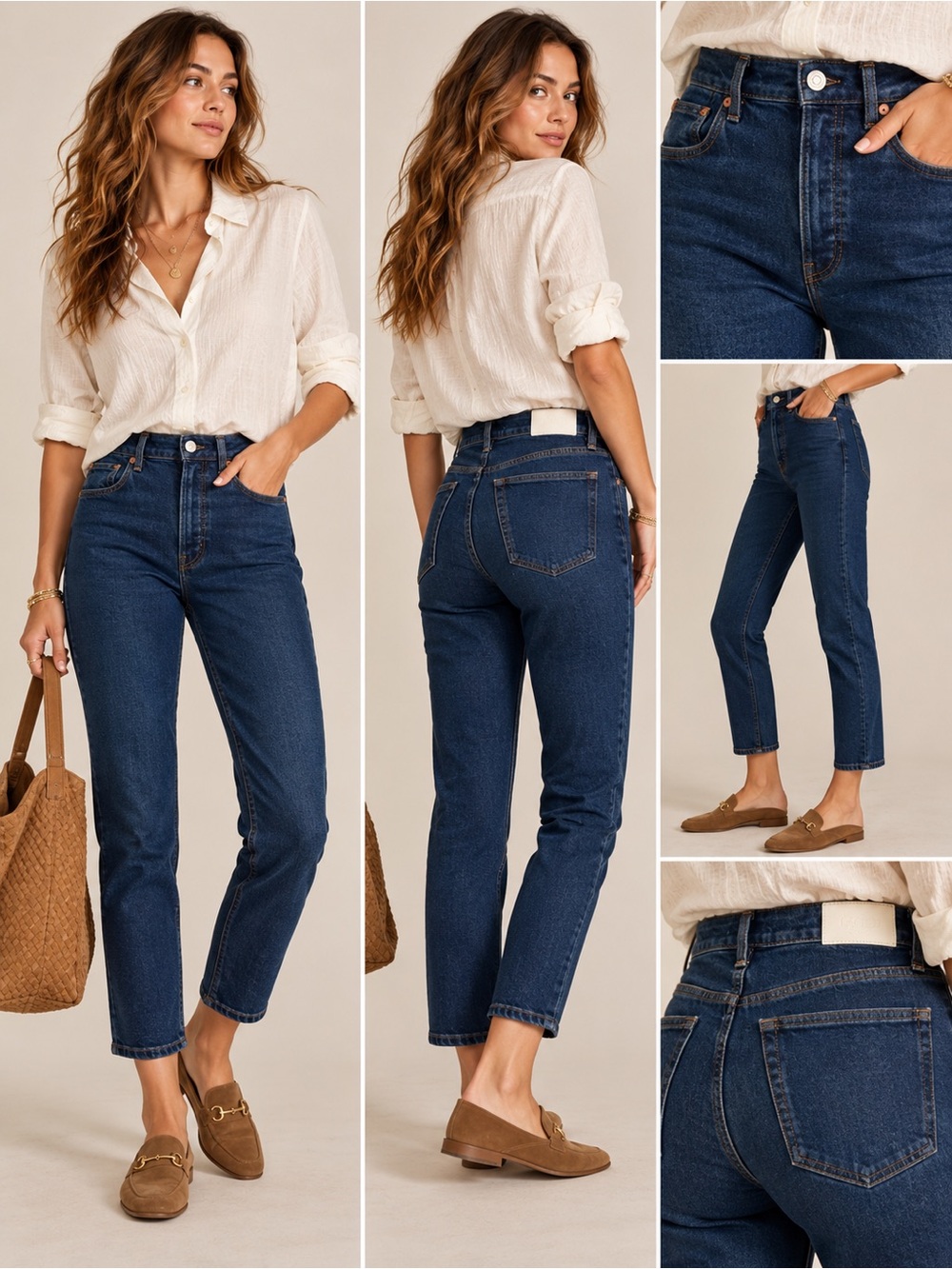 NWT RE/DONE 90s High Rise Ankle Crop Jeans Dark Rinse Size 29